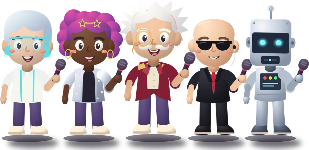 Die Gold-Figuren Nova, Disco Dee, Maestro Otto, Agent X und Bolt