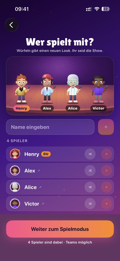 Spieler auswählen